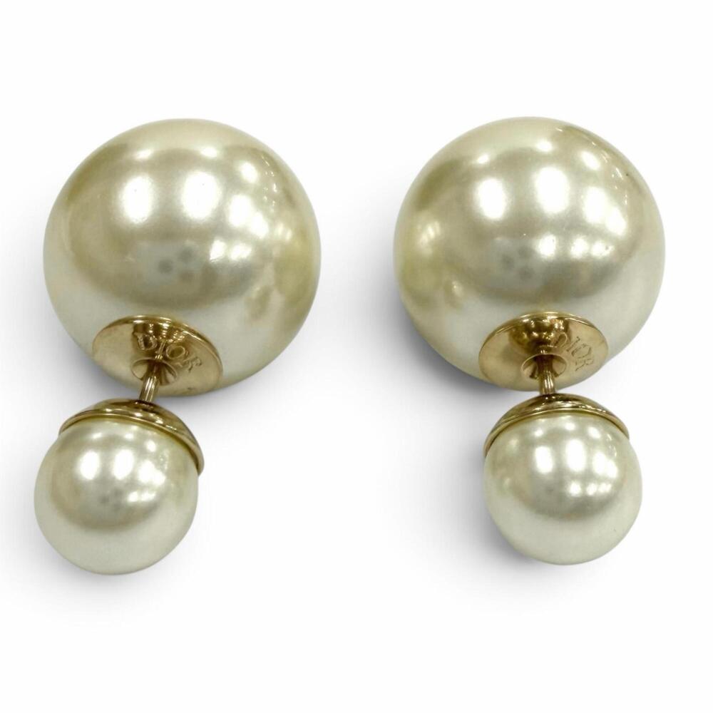 Christian Dior Tribales Earrings, Eco-Pearl, Ivory, Women's, with Dust Bag